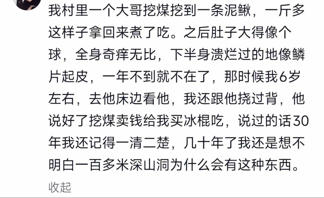 村里大哥挖煤挖出怪东西，吓坏了。