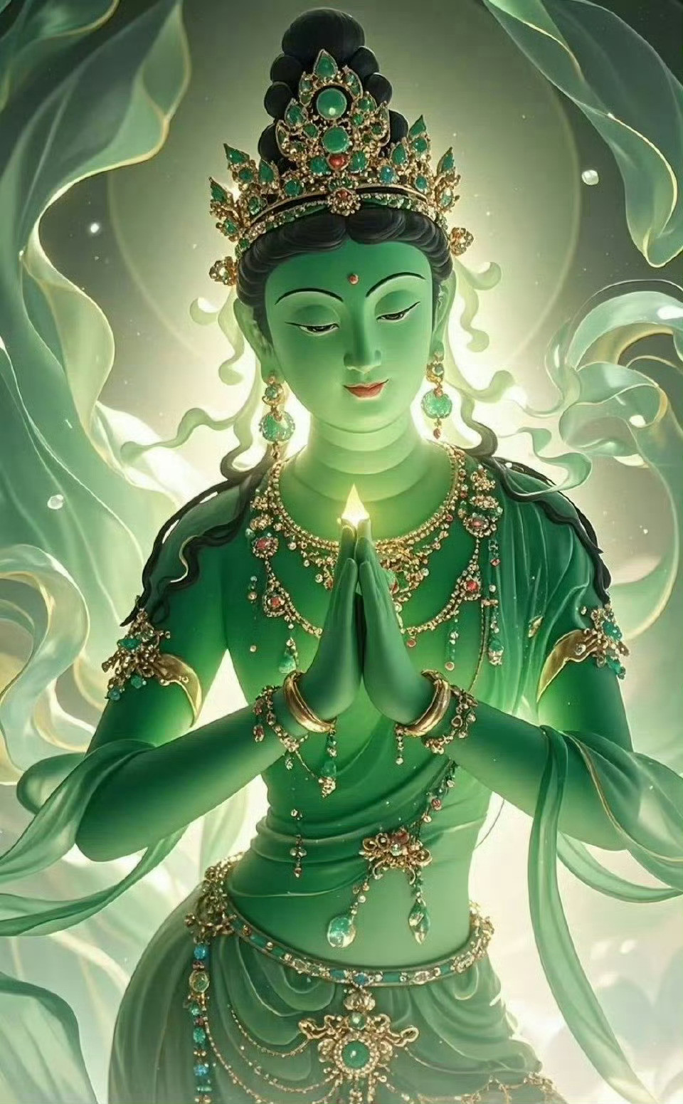 遇见绿脸文殊菩萨，一定行大运，许愿真的很灵！🙏🙏🙏