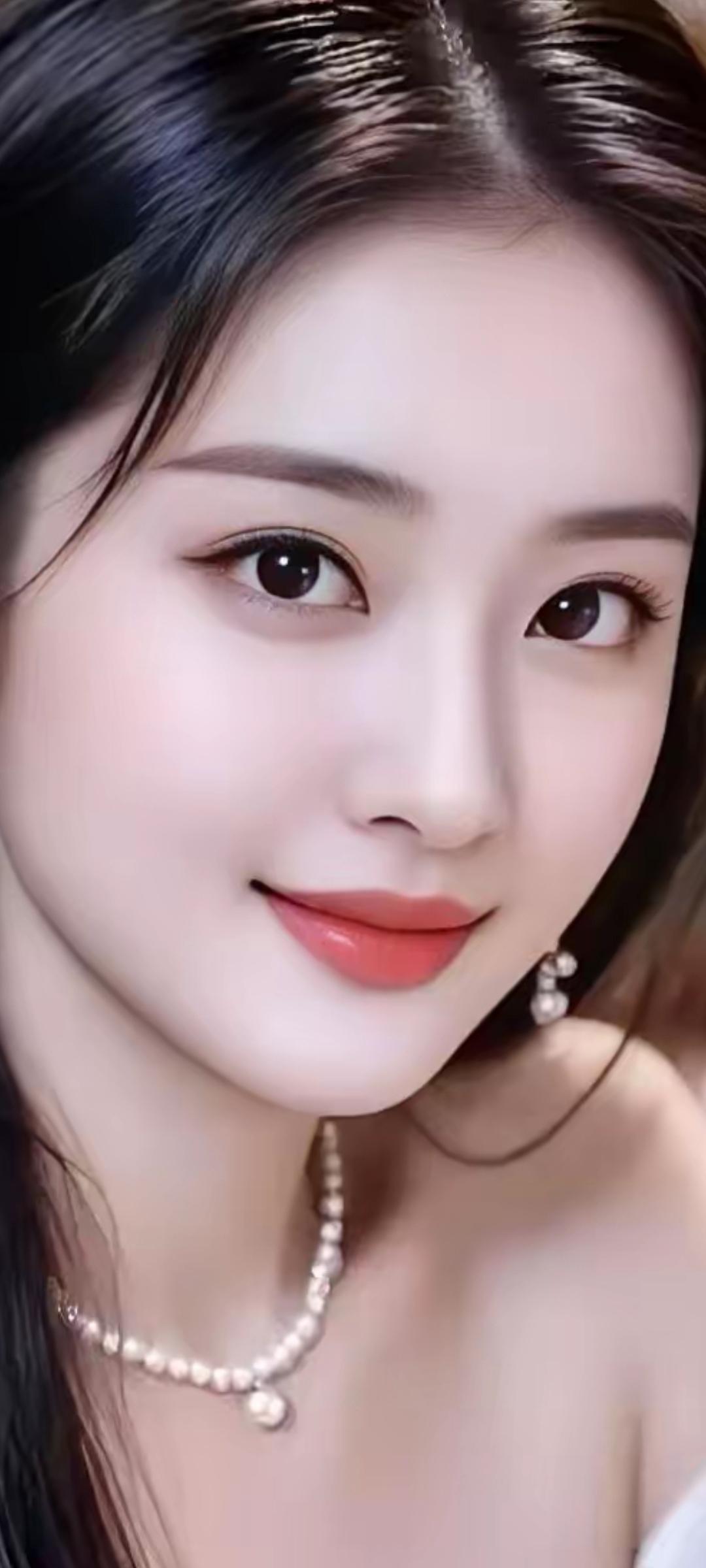 甜美笑容，珍珠项链，闪耀的魅力！💖✨