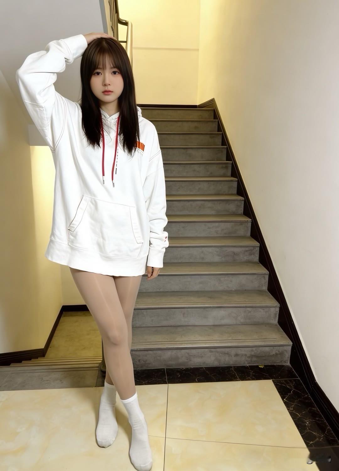 白色卫衣配短裤这一穿搭，简直是元气少女的标配！白色卫衣干净纯粹，就像青春里的一抹