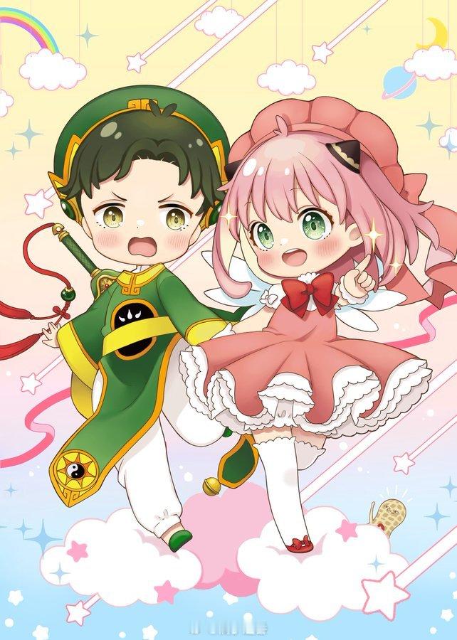 次子和阿尼亚穿上狼樱服装毫无违和hhhhtwimomotako_m动漫间谍过家