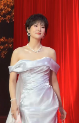 姚安娜真的很漂亮，不知道为什么不怎么上镜她走红毯，想着这里我最有钱，越走越有劲