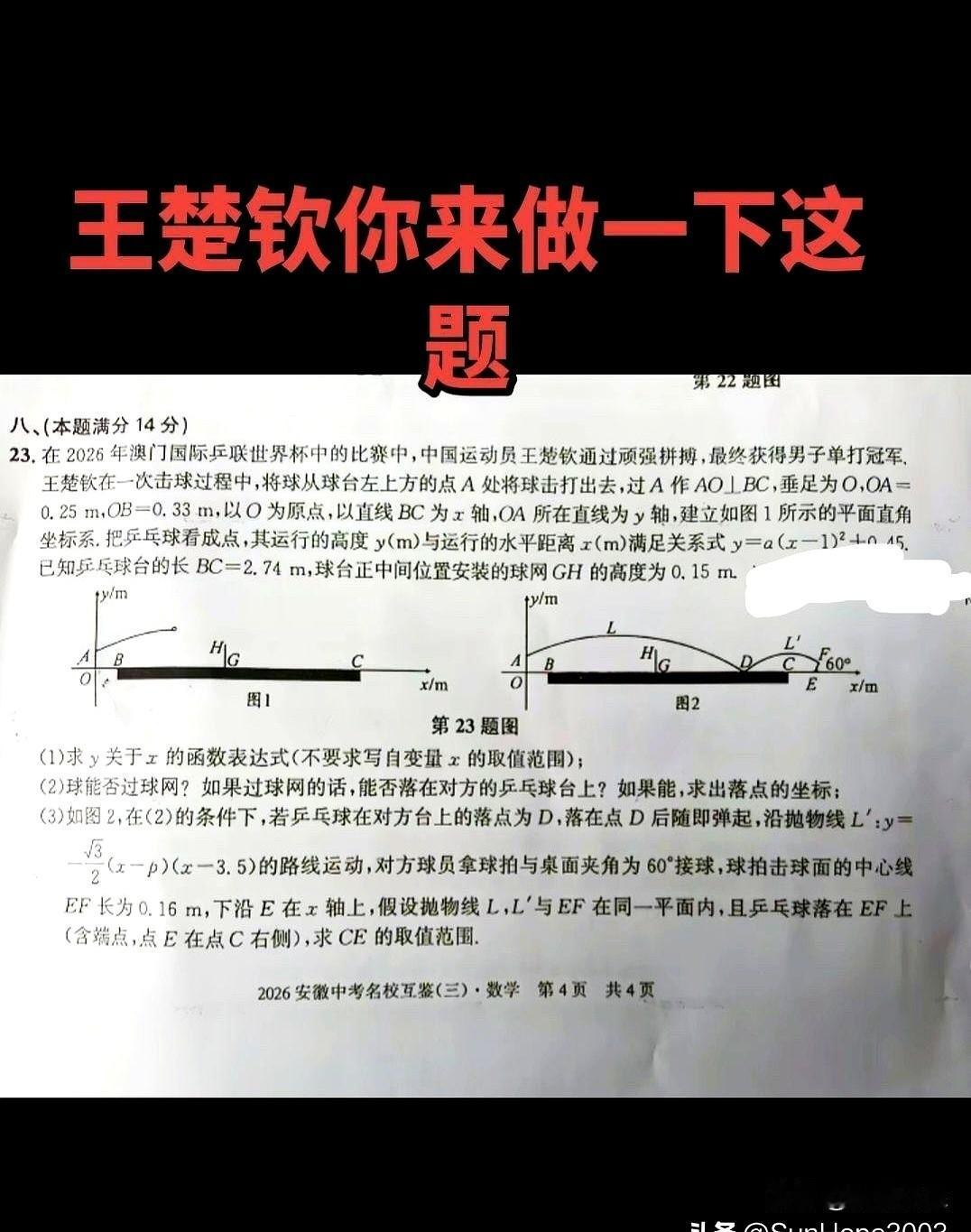 夺冠那晚还在刷回放时，弹幕忽然换了画风：头哥，发的球请自己解。王楚钦在澳门世界