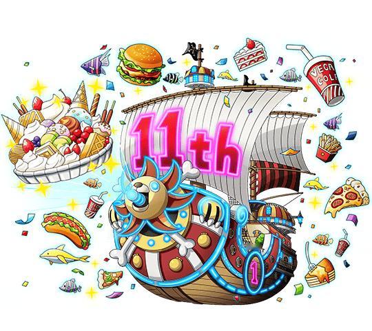 海贼王宝藏巡航新素材图：11周年纪念。桑尼号海贼王​​​