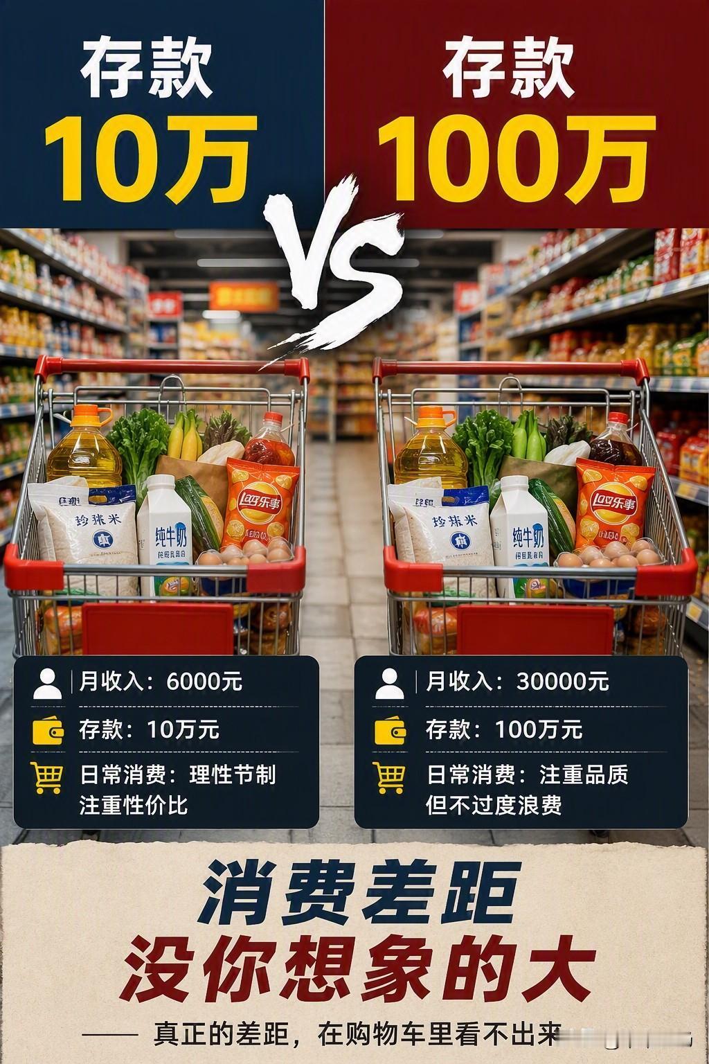 存款10万和存款100万的人，消费差距没你想象的大很多人觉得：有100万存