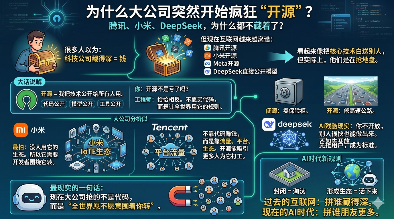 大厂疯狂开源，不怕抄袭了？格局变大了？还是别天真了，商场没雷锋，全是阳谋……
