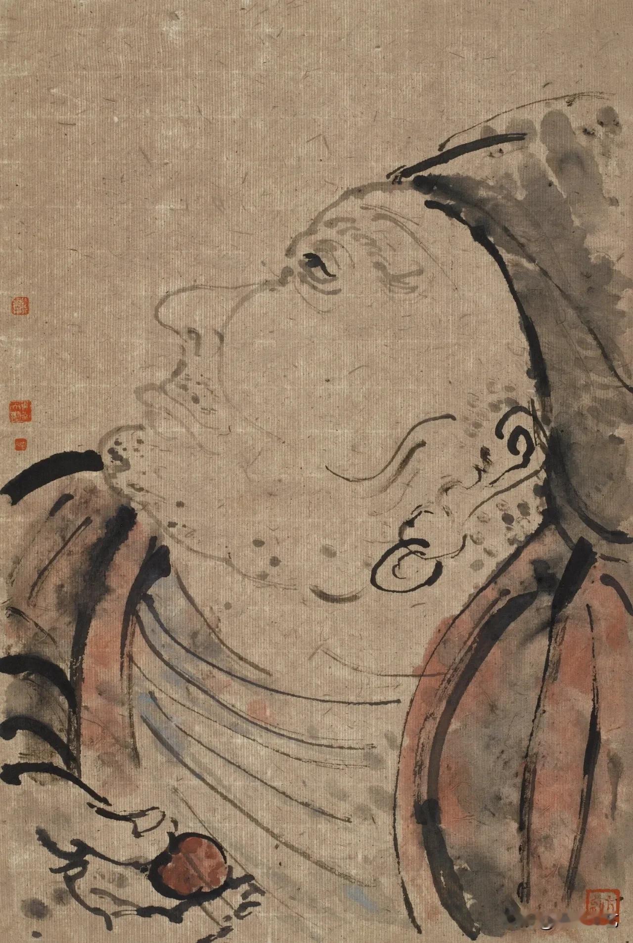 中国国家画院院长刘万鸣，指墨作品雅正（把手指头当画笔，然后蘸墨，在宣纸上呈现自