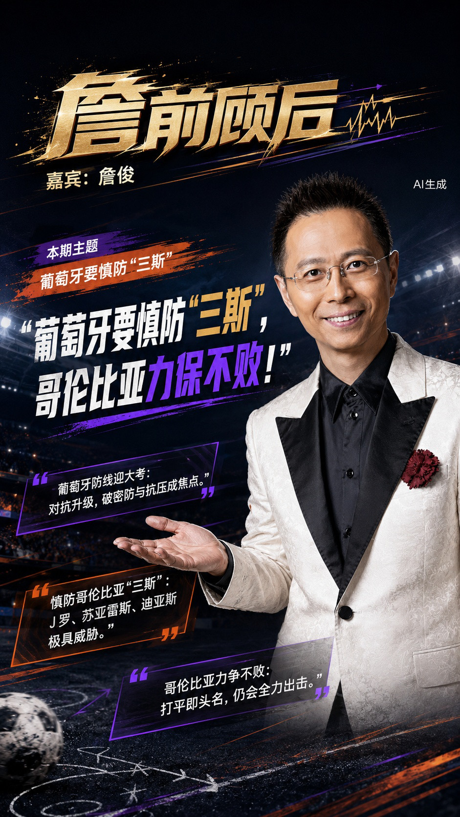 葡萄牙要慎防“三斯”，哥伦比亚力保不败！