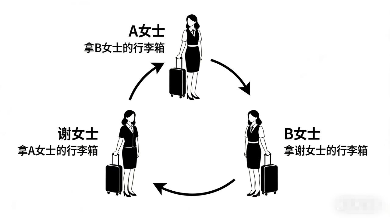 近日，广州白云机场，发生一起3人互相拿错行李箱的乌龙事件。谢女士2月5日乘坐的