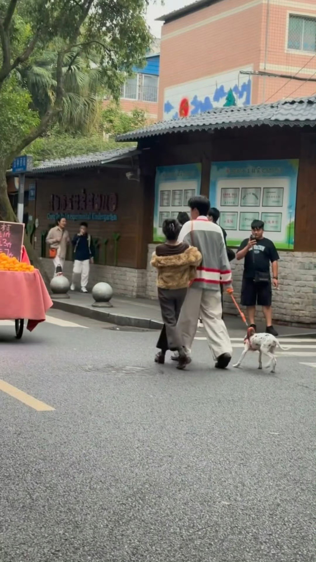 郑合惠子任宥纶挽手遛狗路透，真去录恋综了！小情侣挽手遛狗​​​
