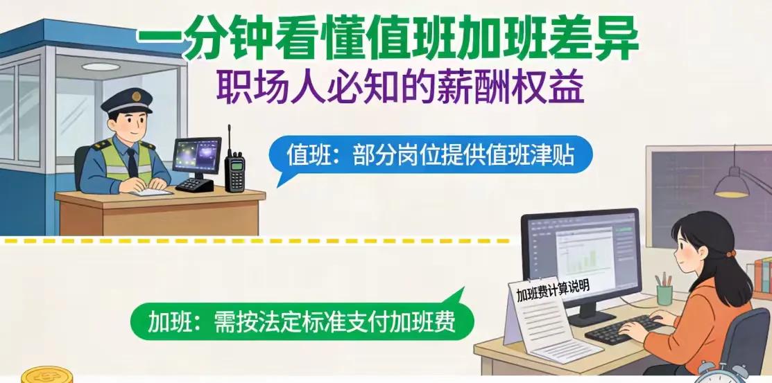 “值班”与“加班”：一字之差，工资翻倍还是缩水？法院判了！门卫老黄在值班室里