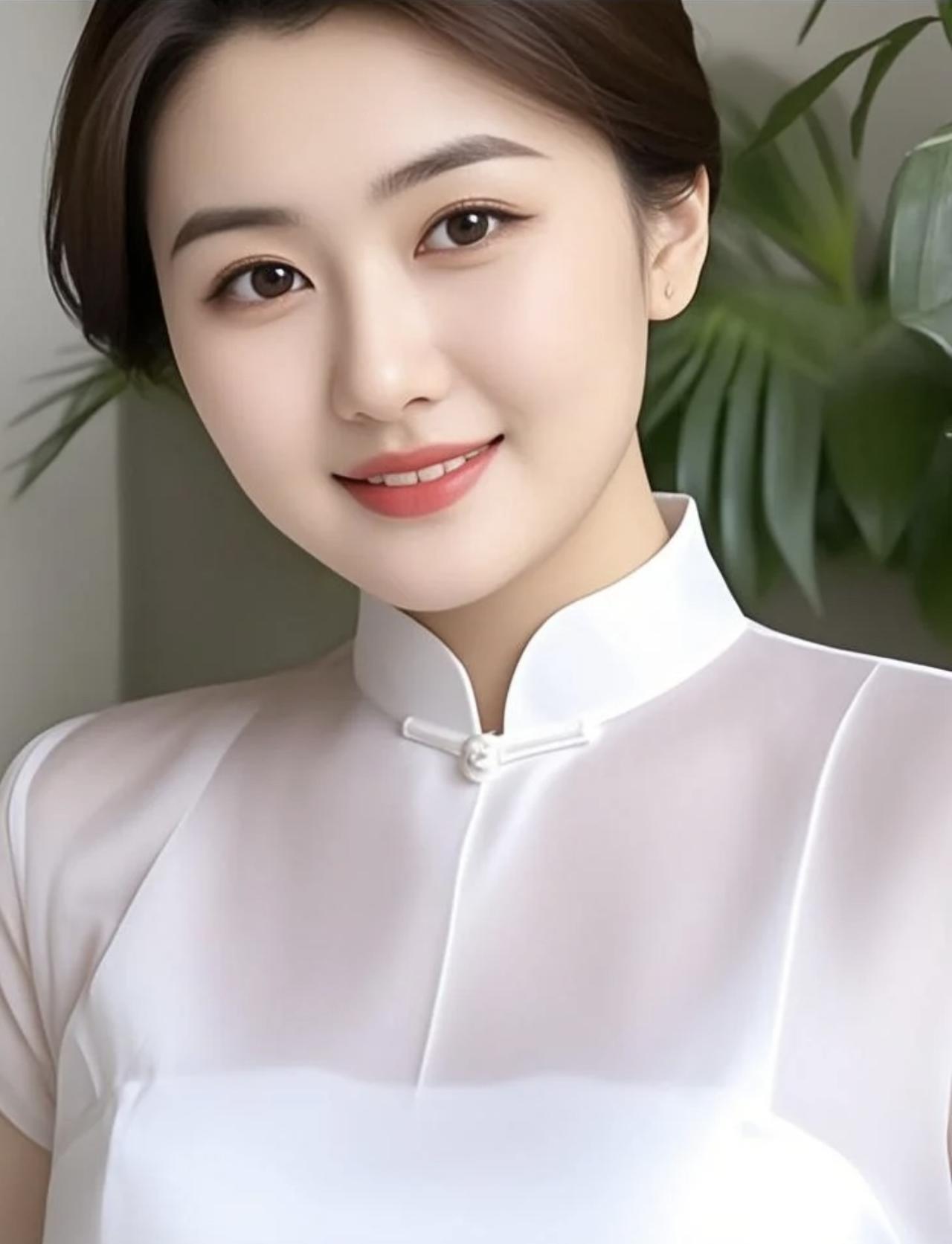 含蓄中的优雅一袭素白旗袍，是东方含蓄美学的具象。立领如弦，轻轻勾勒颈部线条，似