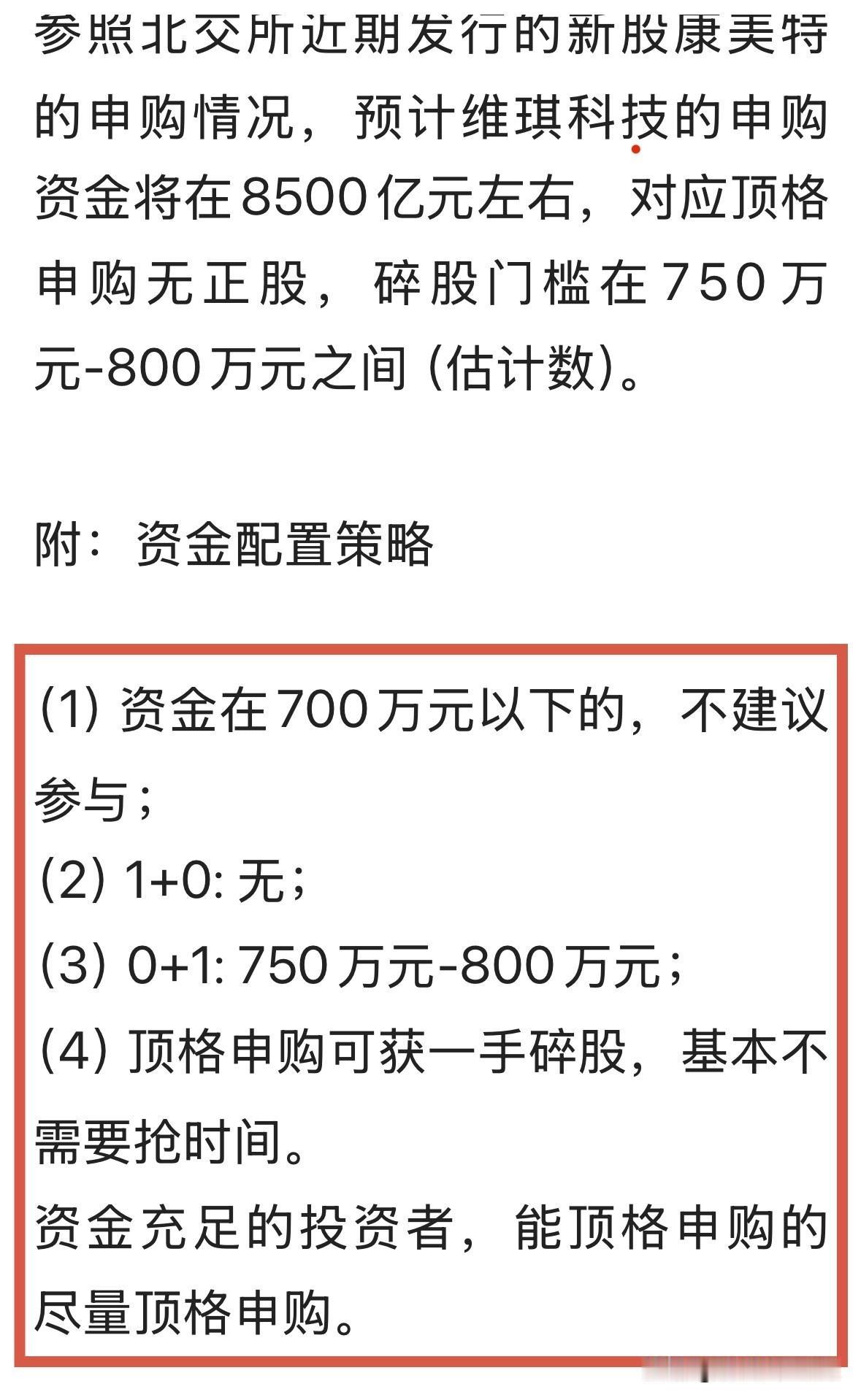 维琪科技开奖了！碎股门槛再超预期“顶格，100股”；“880，100”；
