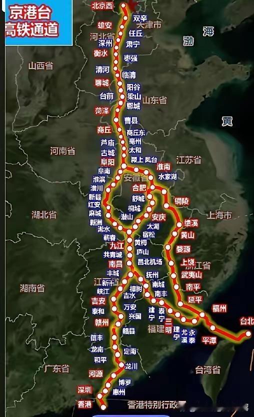 好家伙，发现没有，阜阳这位置比合肥貌似还要重要呀！阜阳，合肥均处于京港，京台南北