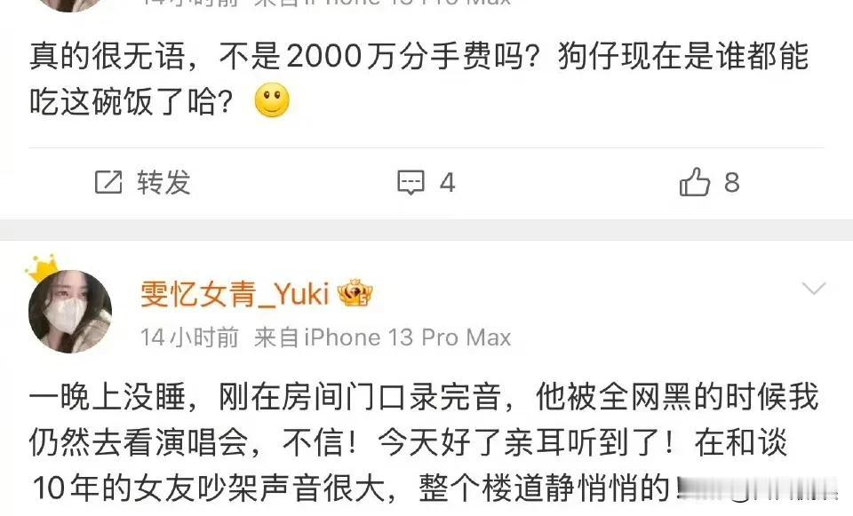 王鹤棣和神秘女友吵架27分钟，被粉丝曝光！我就听到棣棣说了句：“我给加工资的
