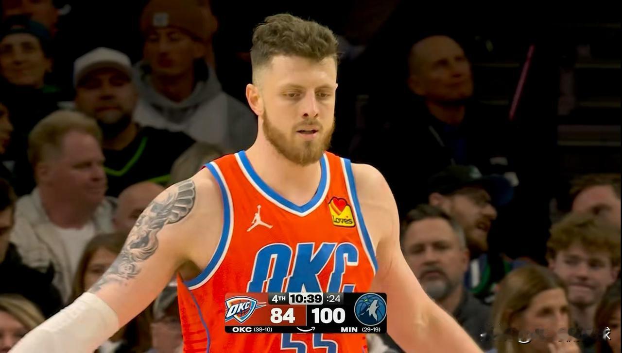 雷霆中锋哈腾真是满血归来！虽然今天雷霆在客场以111：123不敌森林狼，但是伤愈