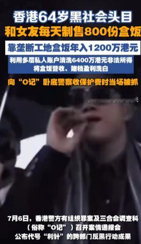 美国黑帮卖白粉，墨西哥黑帮卖洗澡车，日本黑帮回收旧空调，而中国香港黑帮卖盒饭。仔