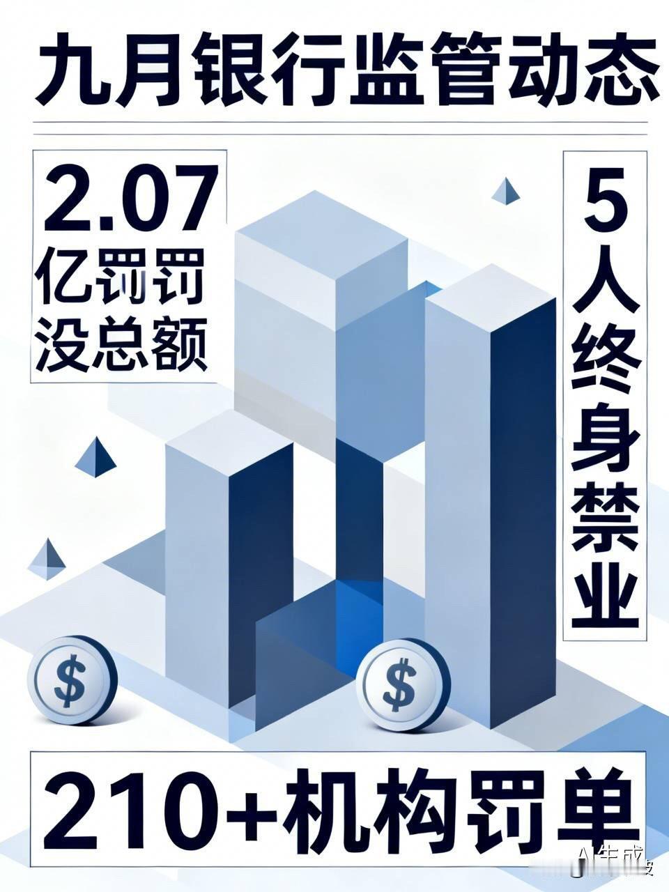 2.07亿！银行九月“挨罚”创纪录，5人被终身禁业，释放什么信号？9月