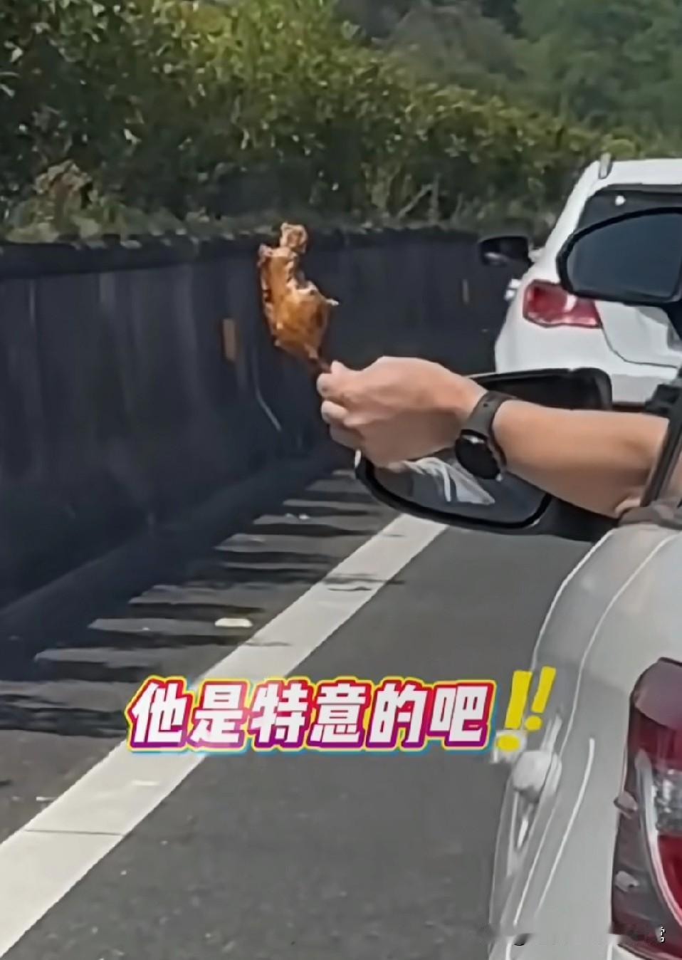国庆堵车气人啊，大哥车啃鸭腿国庆高速堵车界，这位啃鸭腿的大哥算是把“拉仇恨
