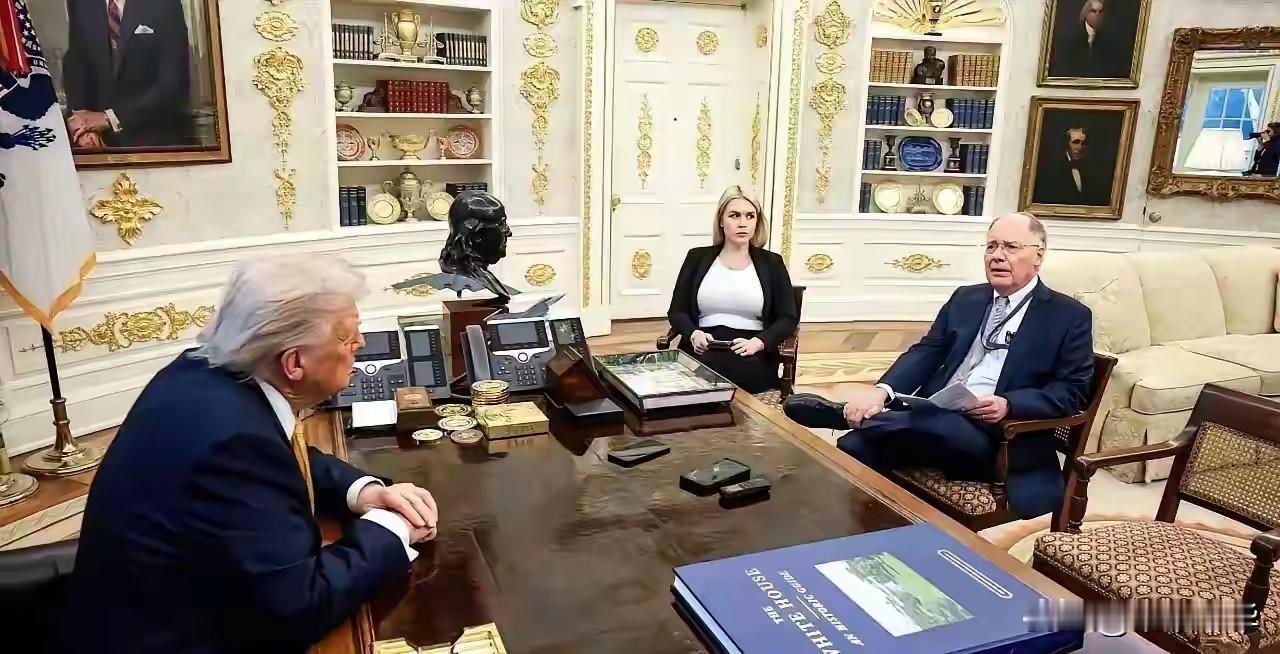 摄影师拍这张经典之图是故意为之还是无心之举？重点突出了白宫发言人莱维特女士！