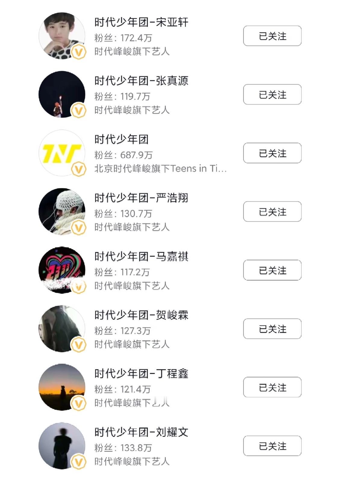 时代少年团这粉丝量还挺意外的，以为他们每个人都有几千万粉丝呢