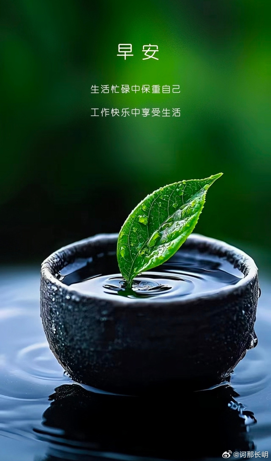 早安生活忙碌中保重自己，工作快乐中享受生活。