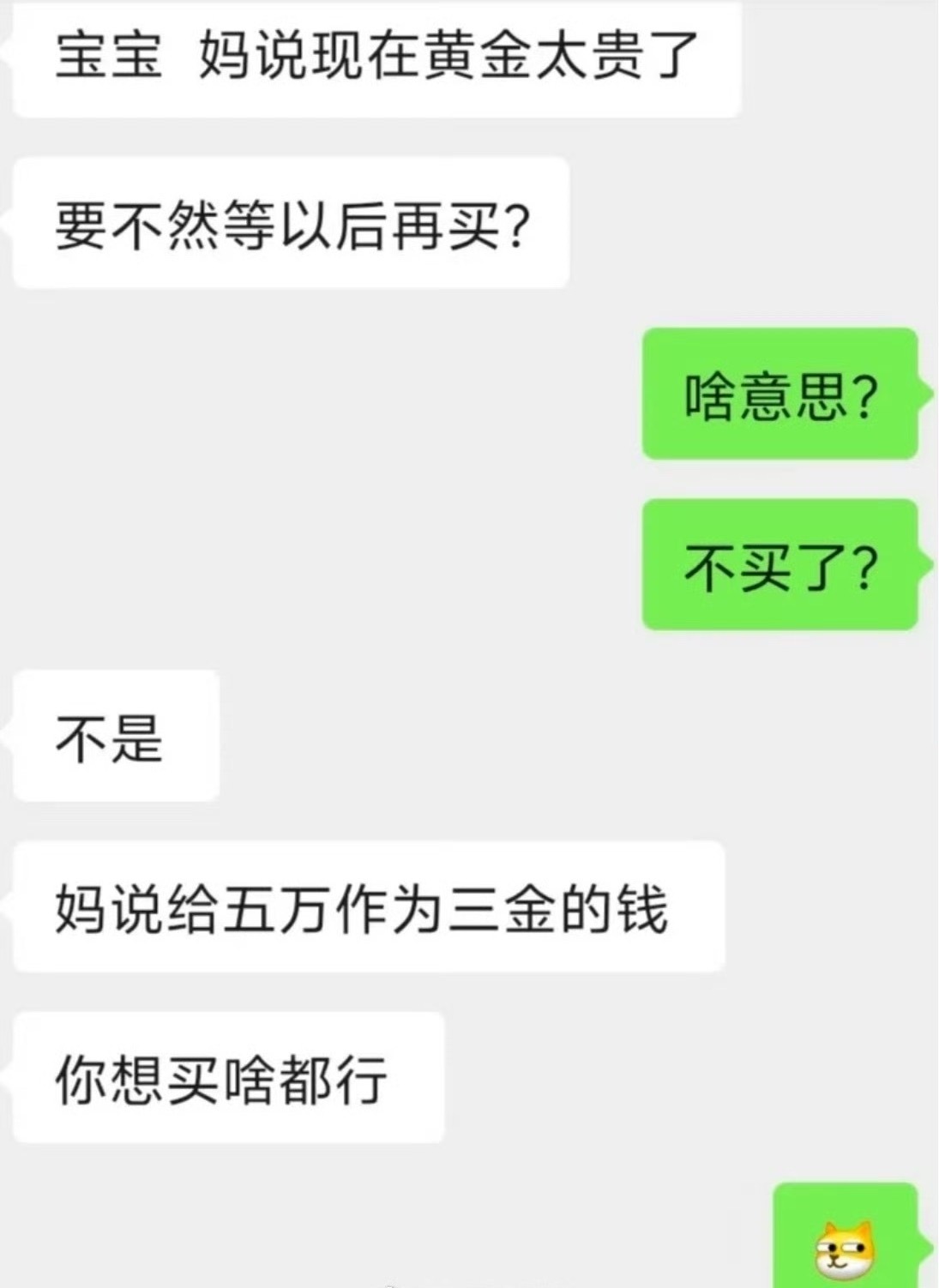 婆婆说先不买黄金，要听她的意见吗？