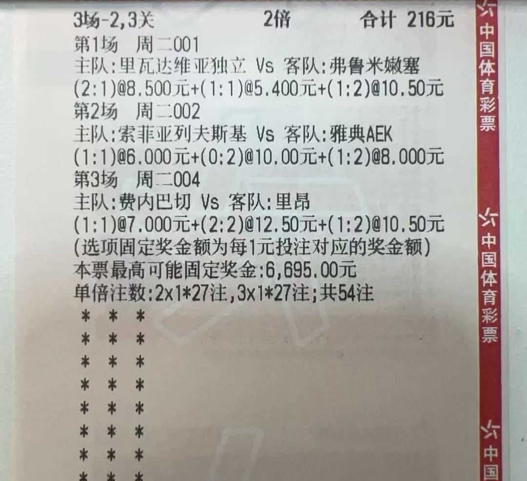 这位大哥对欧冠一定不是很了解，要不然不会这么买彩票。要知道欧冠主场优势是很大的