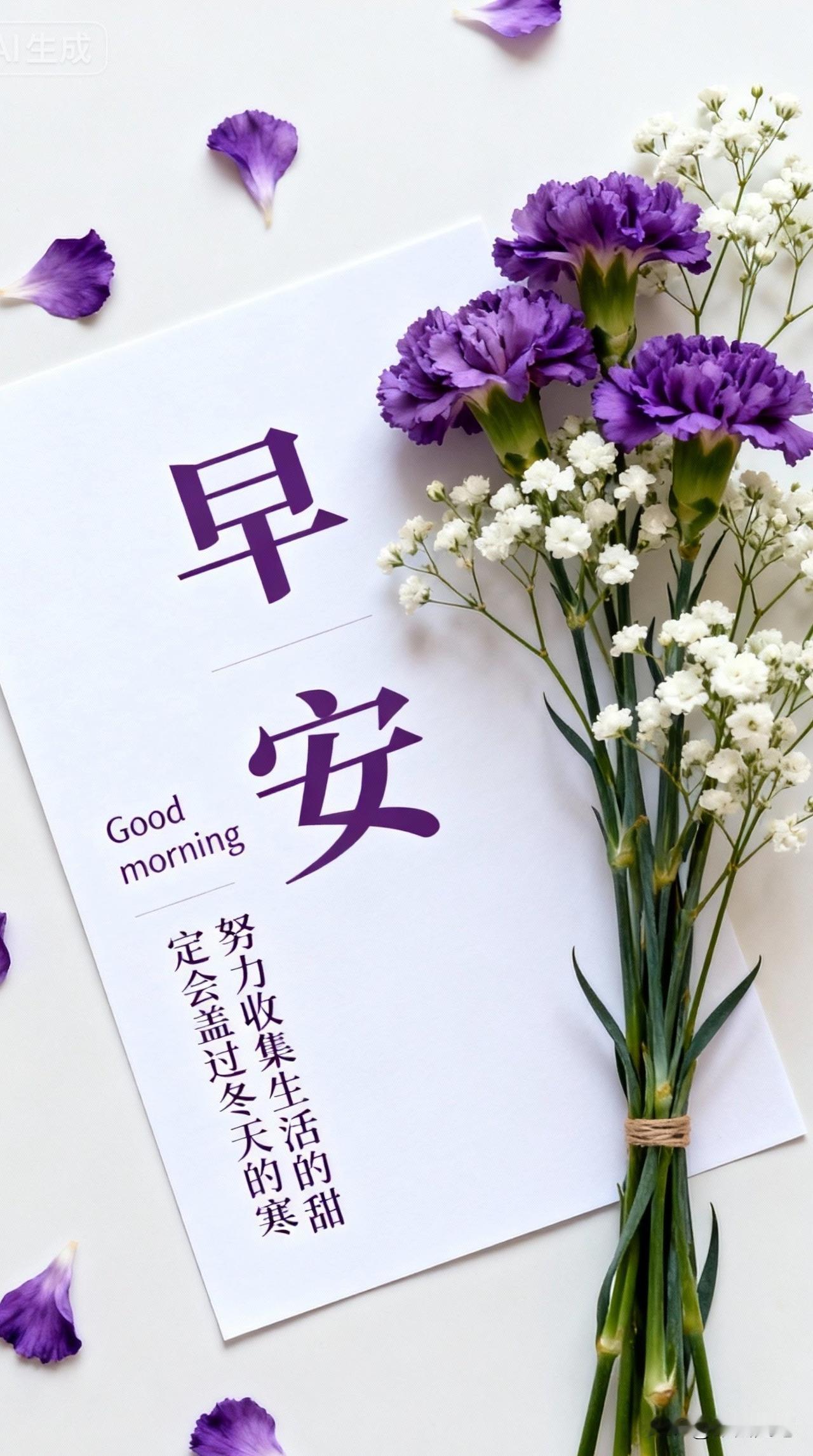 愿你在这个冬日，内心丰盈，步履从容，静待花开，一帆风顺！早安我的朋友！