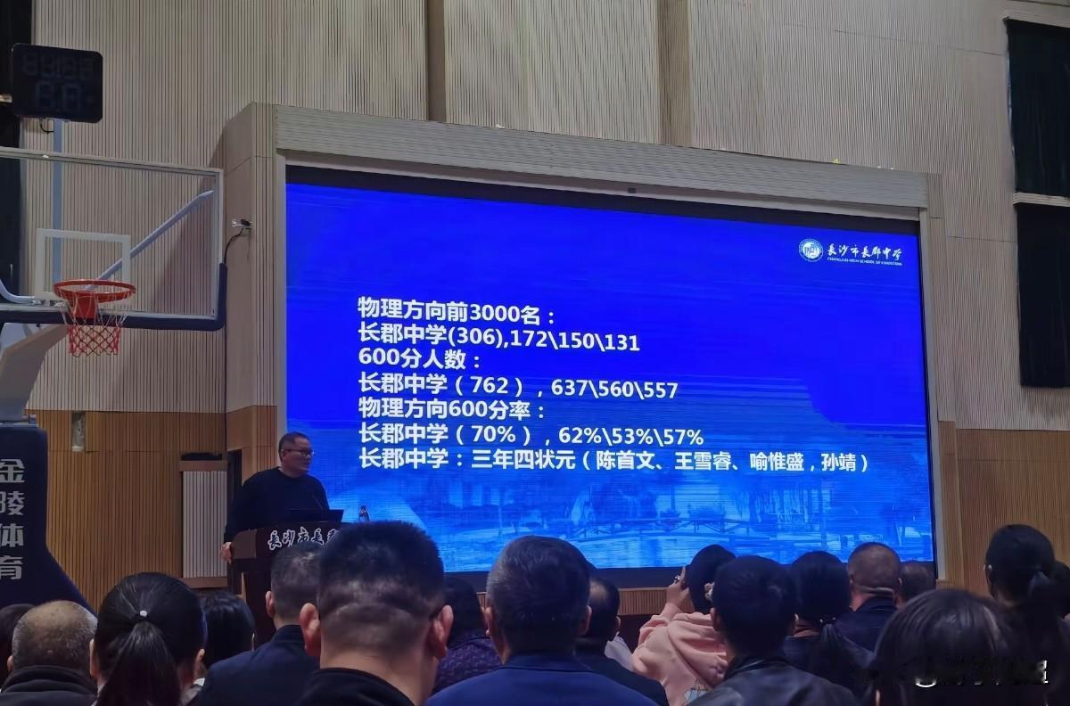2025年高考，湖南长沙四大名校之长郡中学高考成绩。从数据来看，物理方向全省前