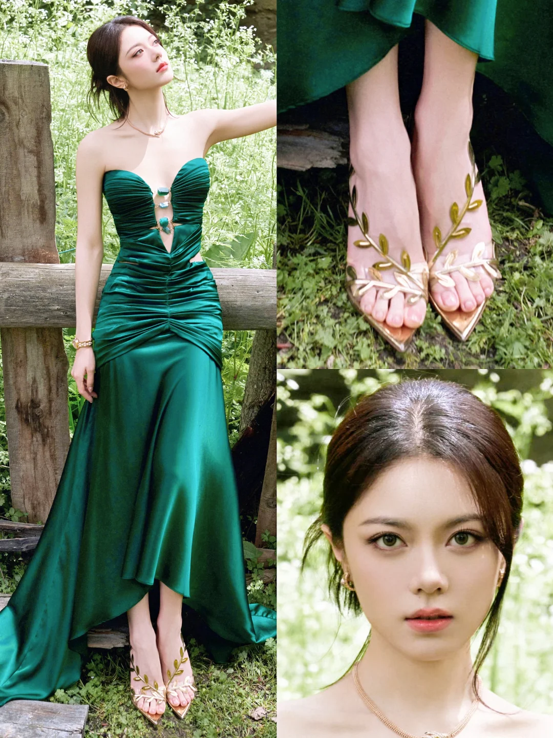 赵今麦林间大片，绿野清冷感美人…