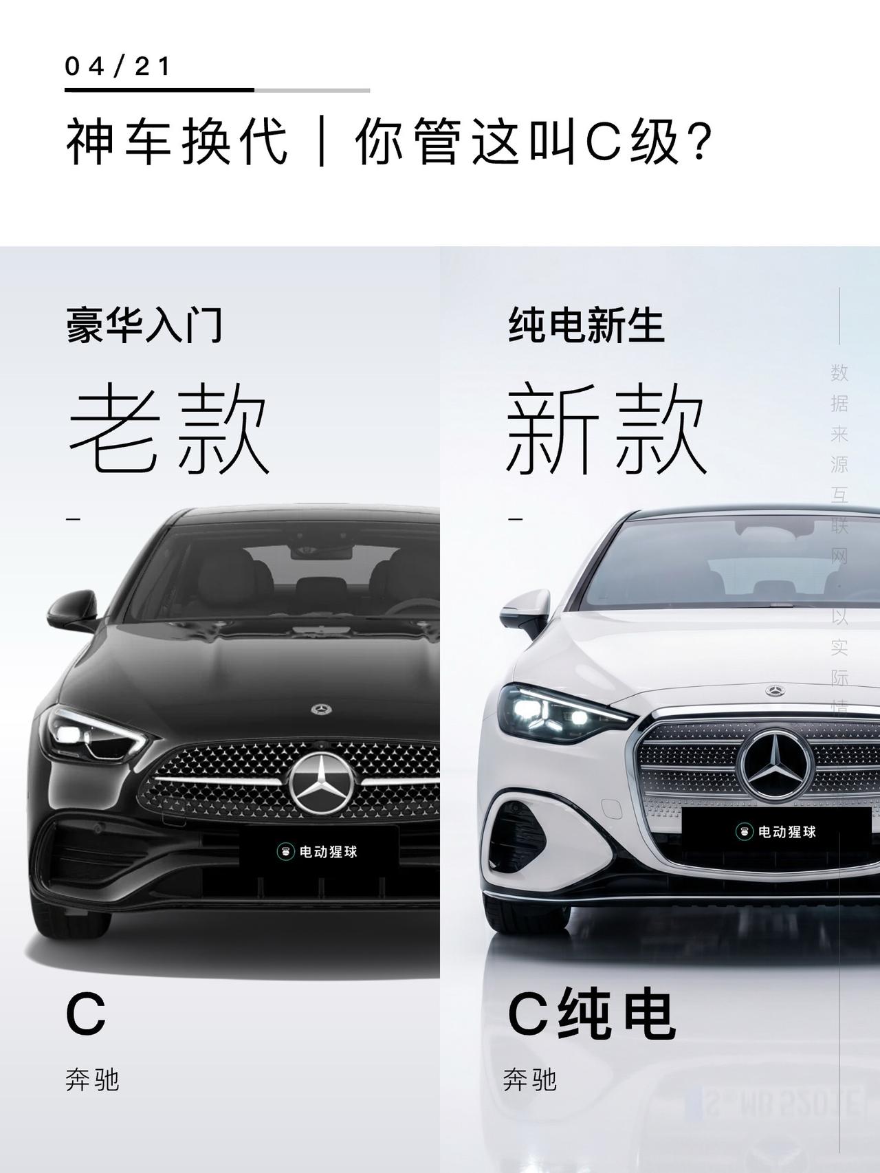 神车换代｜你管这叫C级？奔驰换代C级来了⚡️纯电版先发布，外观大改，采用新格栅，