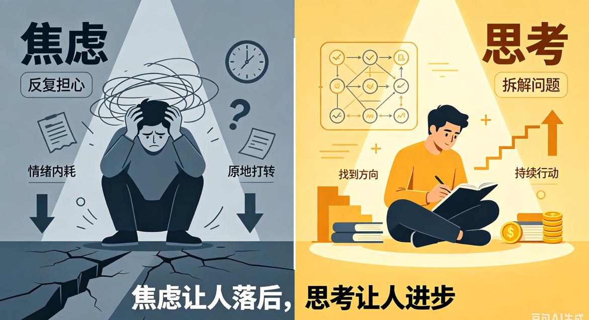 面对经济下行，家庭收入锐减。[哭哭][比心]很多人选择了焦虑，而不是选择了思考。