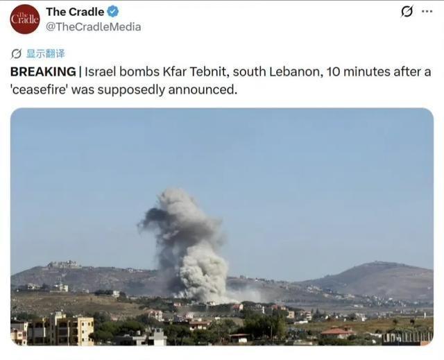 英国路透社说美国劝说以色列在黎巴嫩停火，以色列听劝答应，在当地时间日前下午4点停