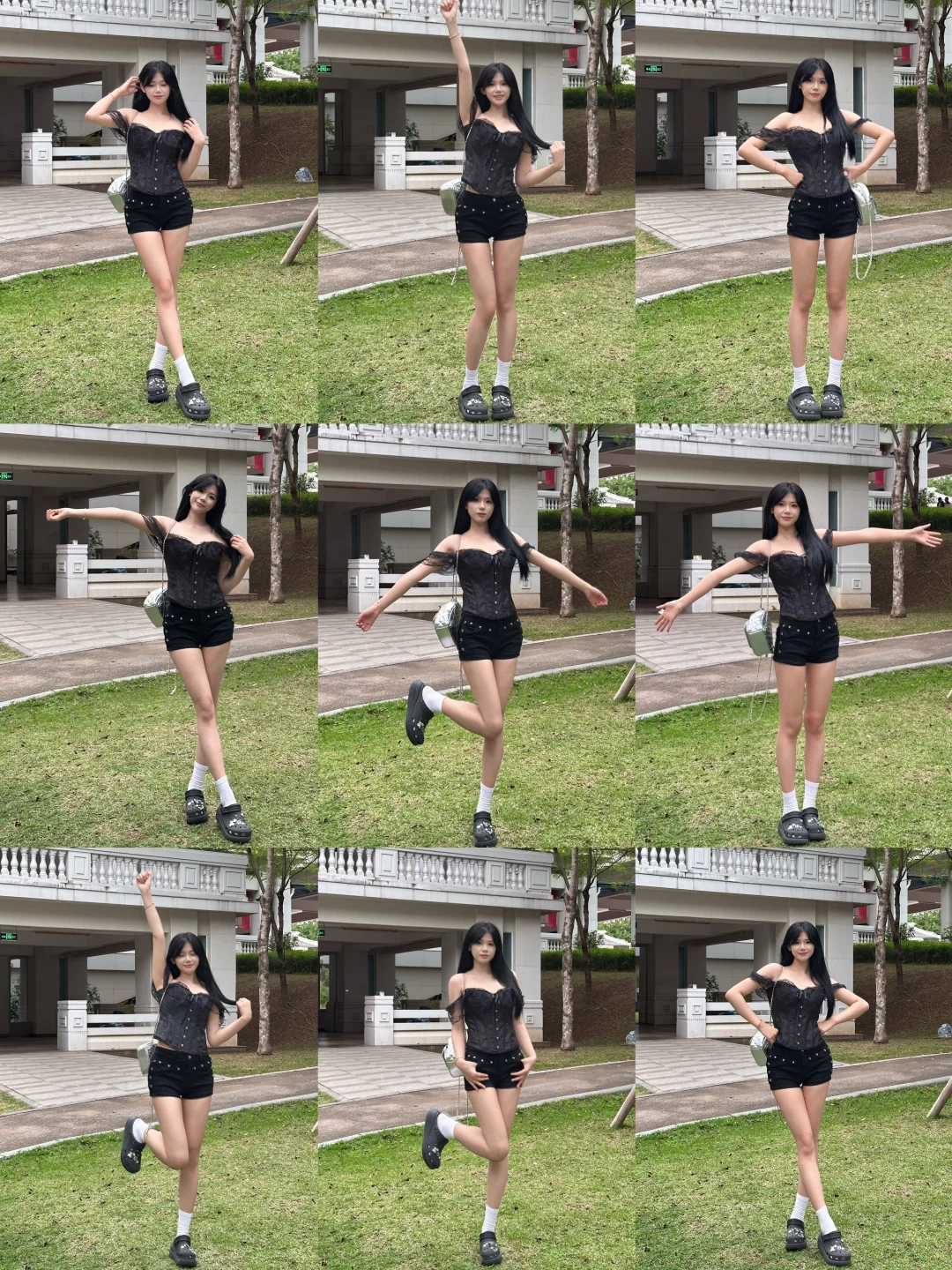 辣妹拍照姿势｜草坪这么拍日常好看显腿长
