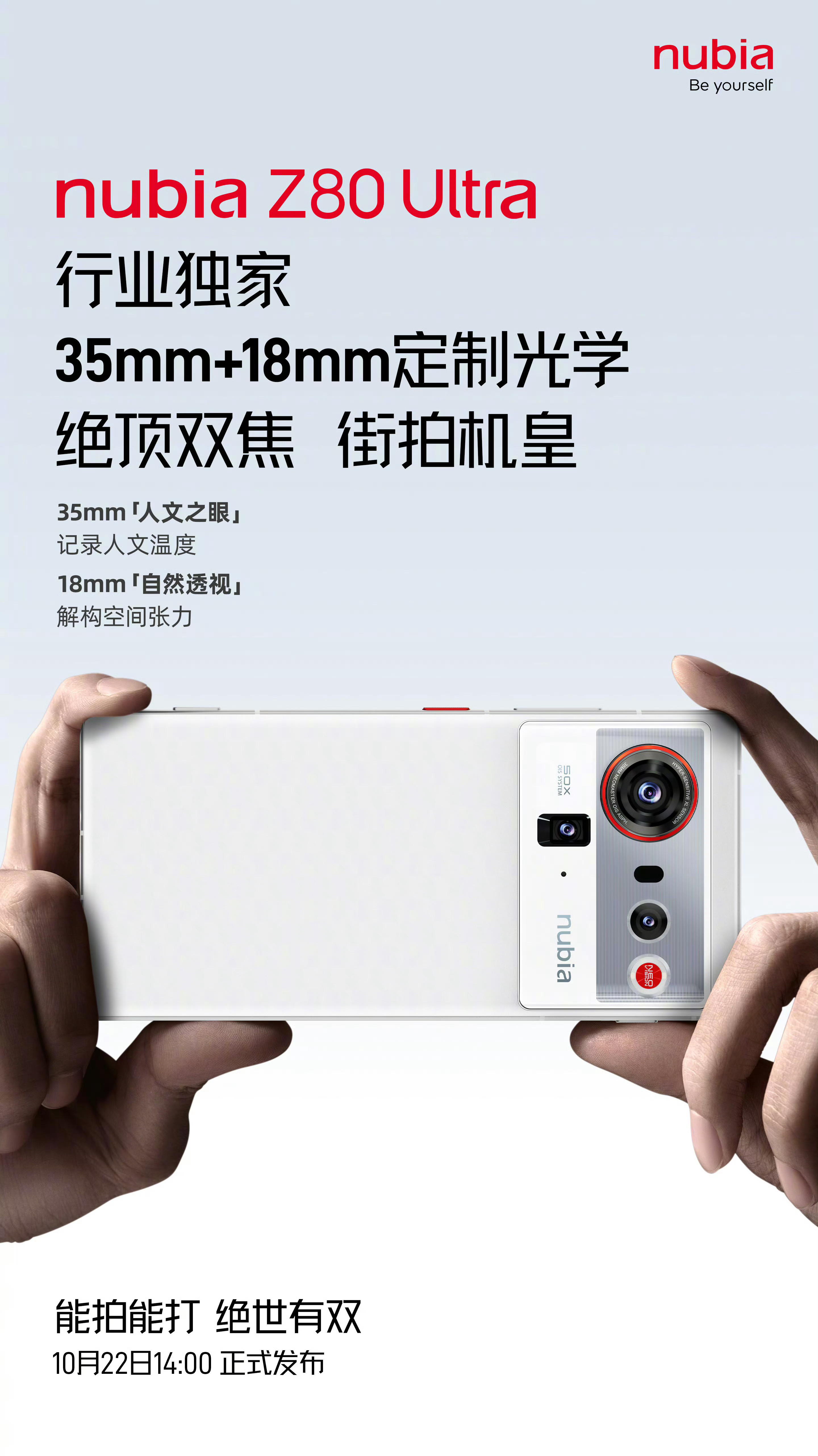 努比亚Z80Ultra，重回大底广角，防畸变优化，补齐超声波和无线。[666][
