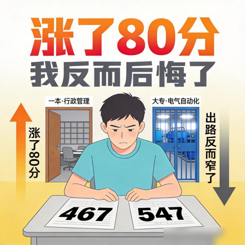 复读一年涨了80分，我反而后悔了我身边前两年就有个差不多的事，亲戚家小孩复读