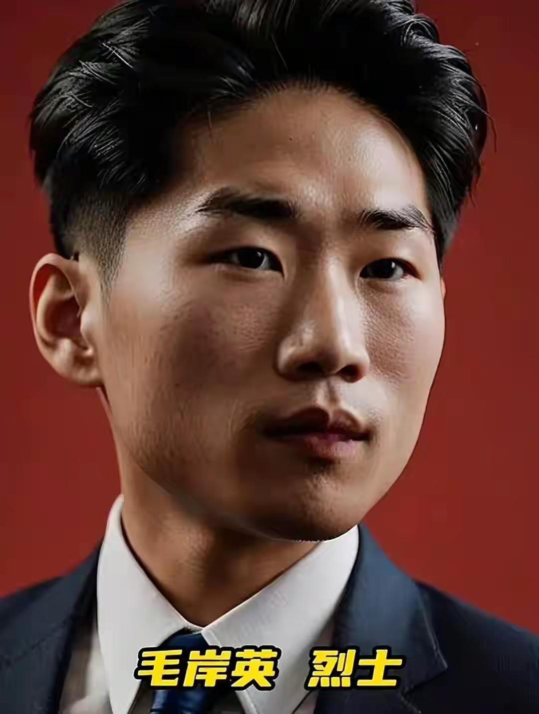 这是毛岸英烈士穿着西装的真实样貌，并非演员扮演，货真价实的照片。毛岸英是毛主