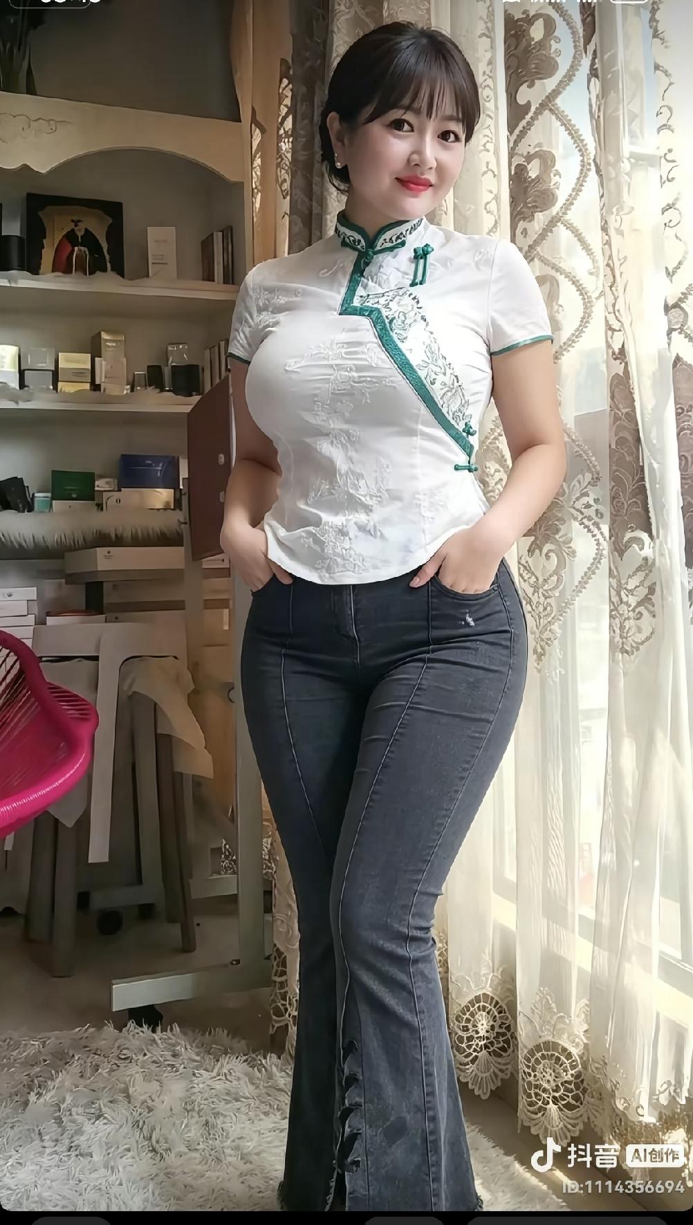 苗条和微胖的身材哪个更迷人微胖女生牛仔裤