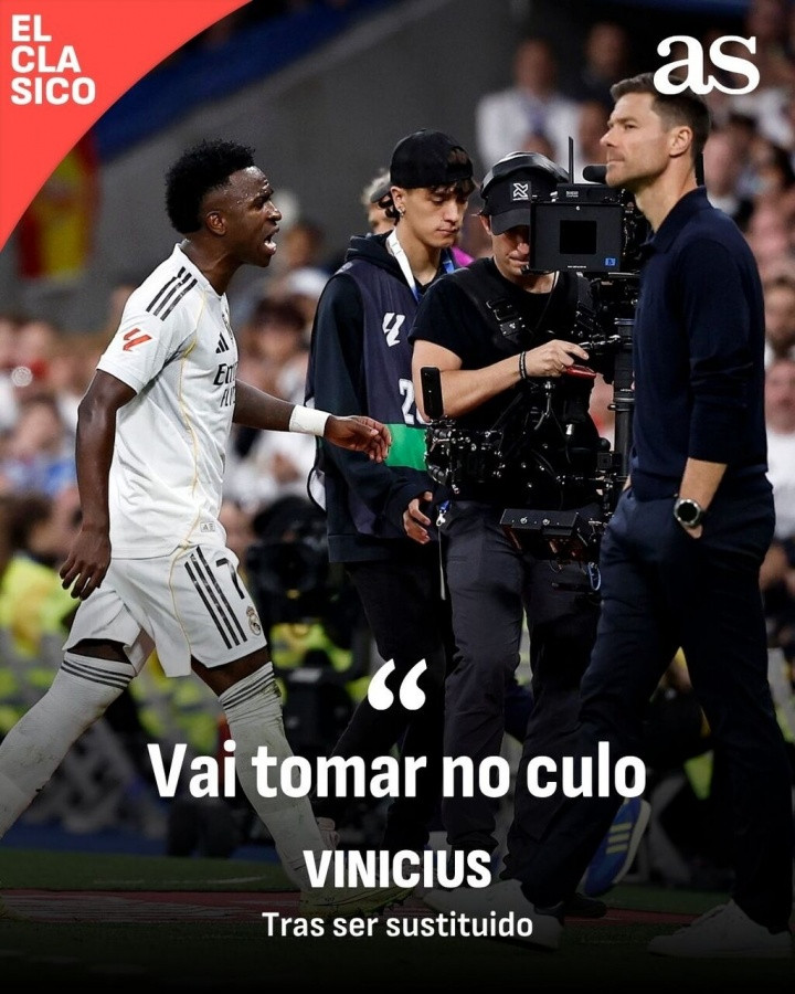上头了! 阿斯报: 维尼修斯被换下时暴怒, 对阿隆索爆粗“滚XX的”