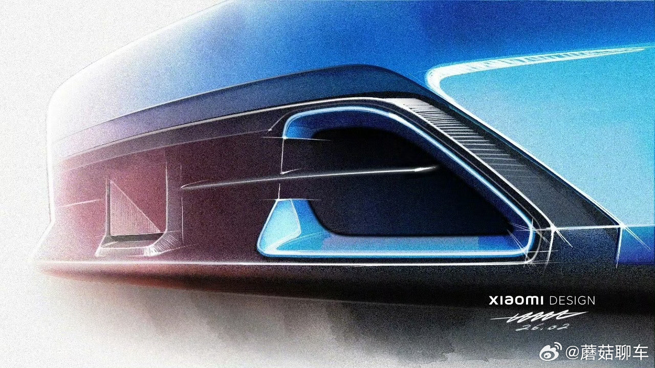 新一代小米su7的设计师手稿搞设计的画图是精美哈～