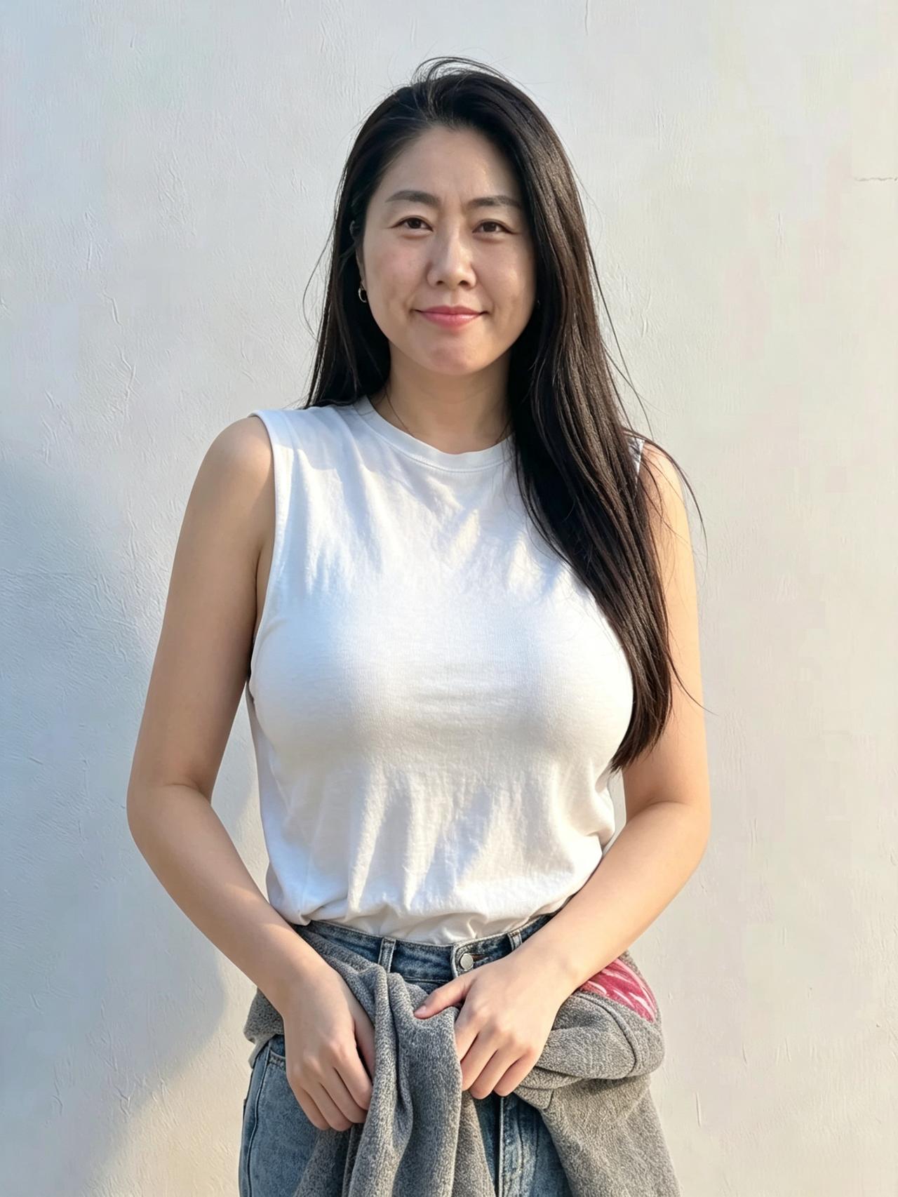 时光在眉眼轻轻停泊，没有浓烈的烟火，是温和的从容。长发垂落，衣衫更迭，每