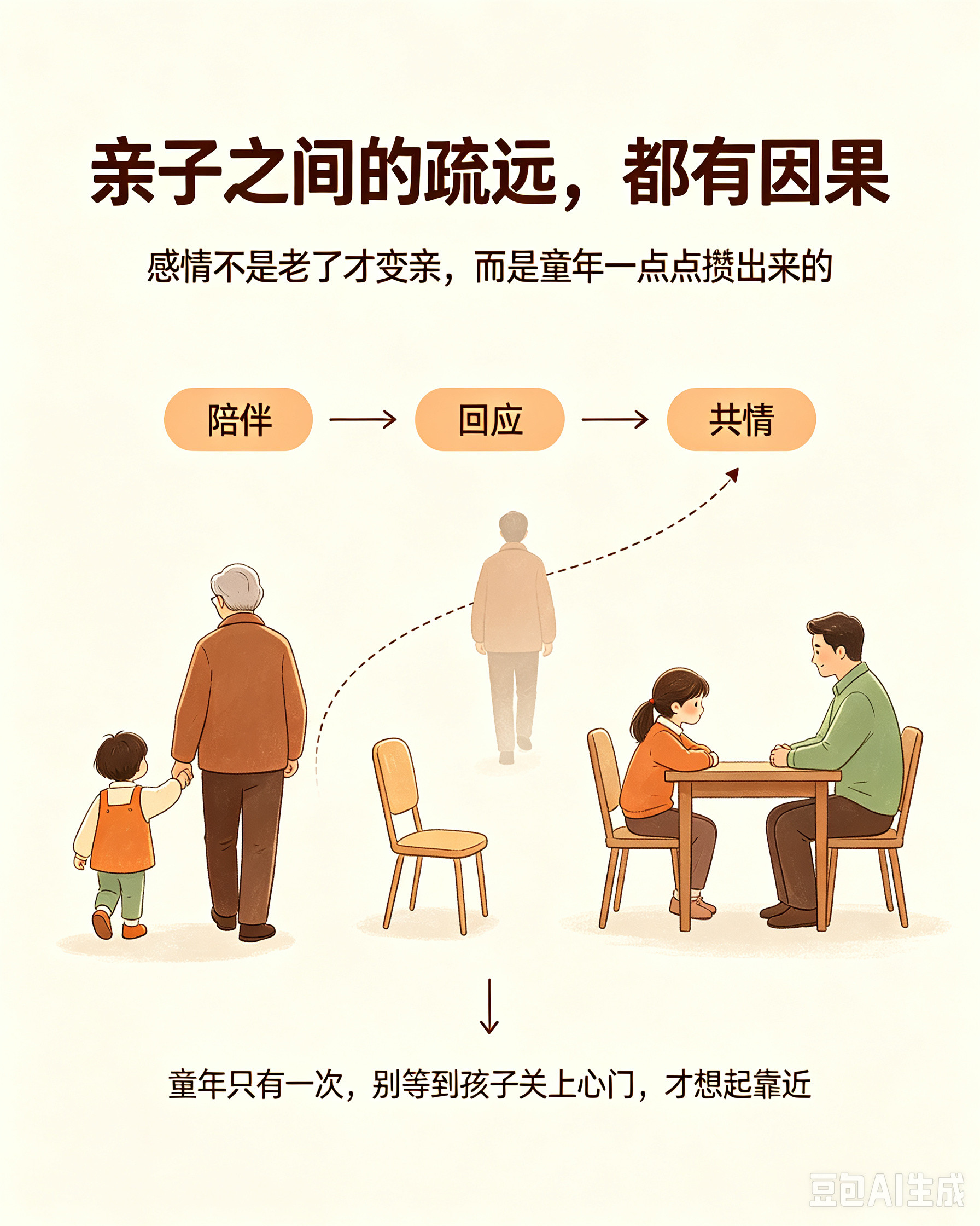 【亲子之间所有的疏远，都是有因果的】刷到这条热搜，心里五味杂陈。很多父母到中老年才困惑：为什么孩子和
