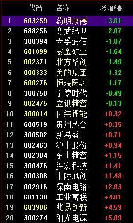 3972以上，完美！为什么今天指数上涨了，大家看下公募基金前20大重仓股今天