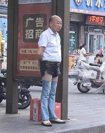 大爷把服装搭配拿捏得死死的，都赶上巴黎世家设计师了