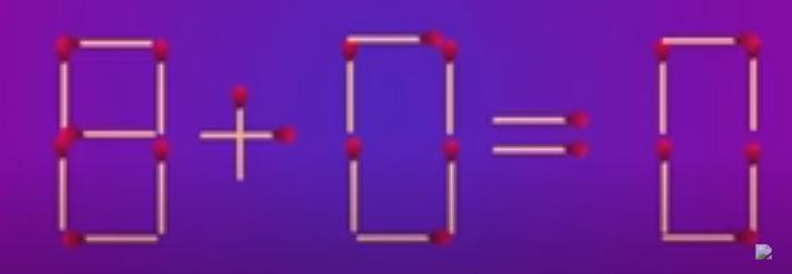 在这道有趣的火柴棒谜题中，画面呈现的等式是“8+0=0”。现在面临一个