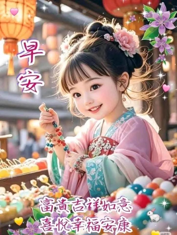 早安吉祥，愿你福如东海，寿比南山！🌸💖