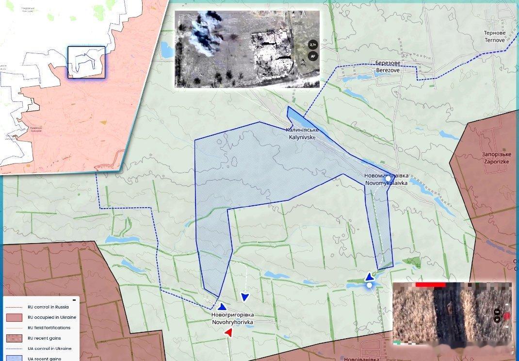 乌军在胡利艾伯勒以地区东北进行局部推进。乌军出现在新米科莱夫卡（Novomyko