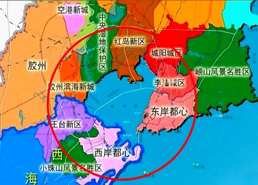 聊聊青岛地铁这个事。两条跨海线，1号线和8号线，花了大力气从南北两头把东西海岸