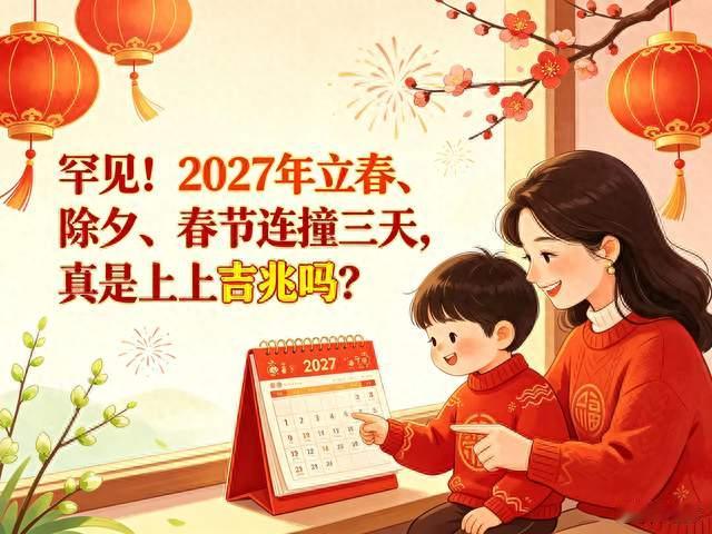 罕见! 2027年立春、除夕、春节连撞三天, 真是上上吉兆吗?